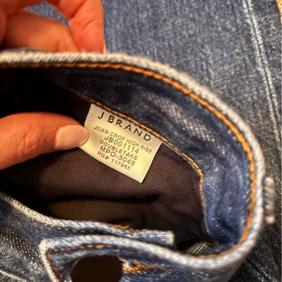 J Brand Joan Crop High Rise Raw Hem Wide Leg Jeans Size 26 - Picture 5 of 6